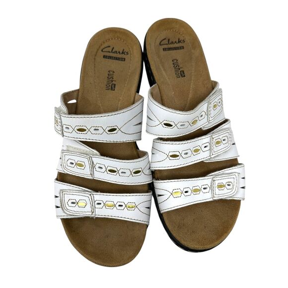 Clarks Women's Leisa Broach Strappy Hook and Loop Slip On Sandals Size 7 - Picture 4 of 6